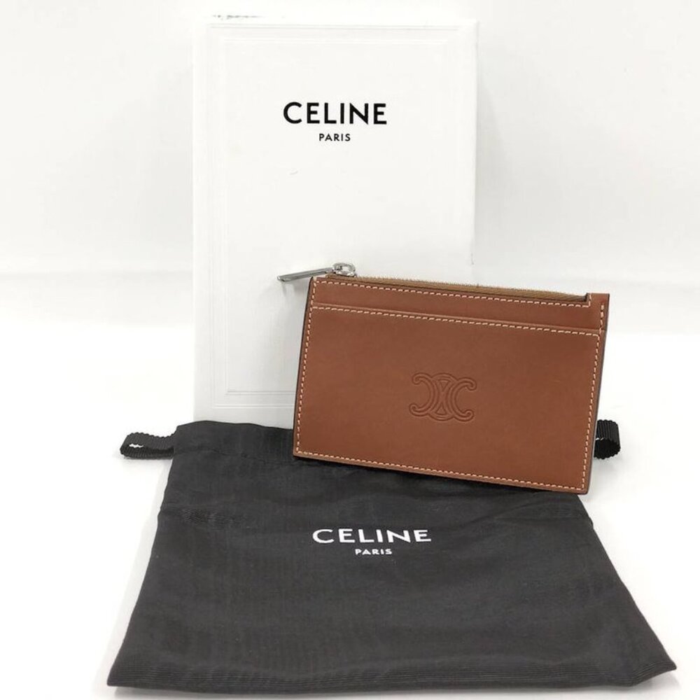Celine Zip Card Case Leather Brown - Picture 10 of 10